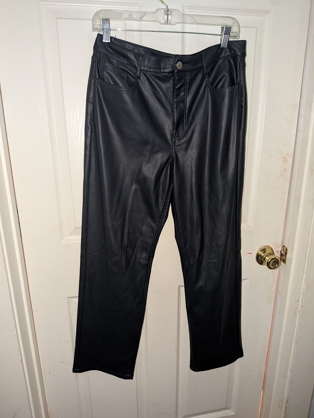 LOFT Navy Faux Leather Pants